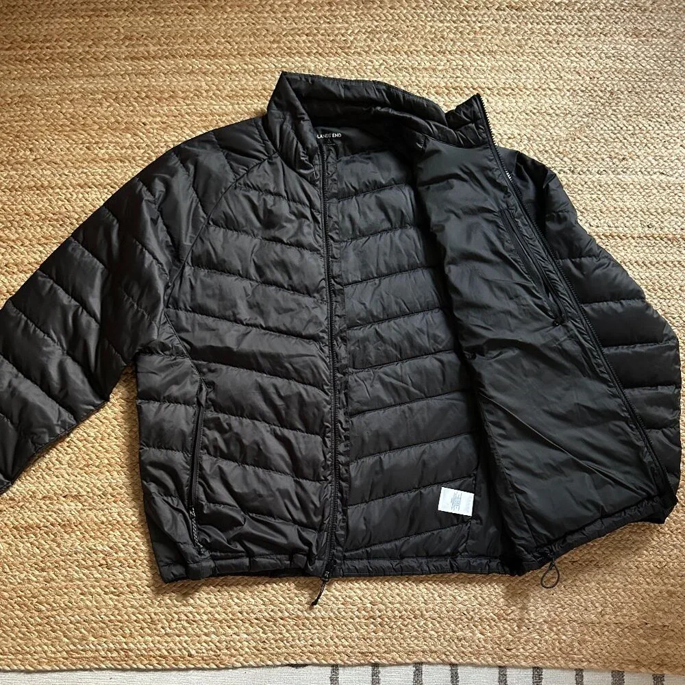 Lands’ End Black Puffer Jacket - Picture 4 of 7